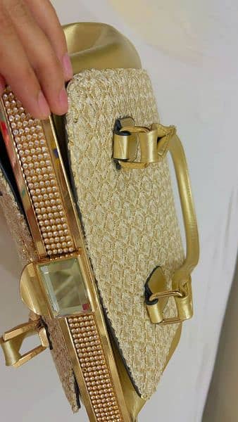 Stylo|Hand Bag| Gold| Leather| 13
