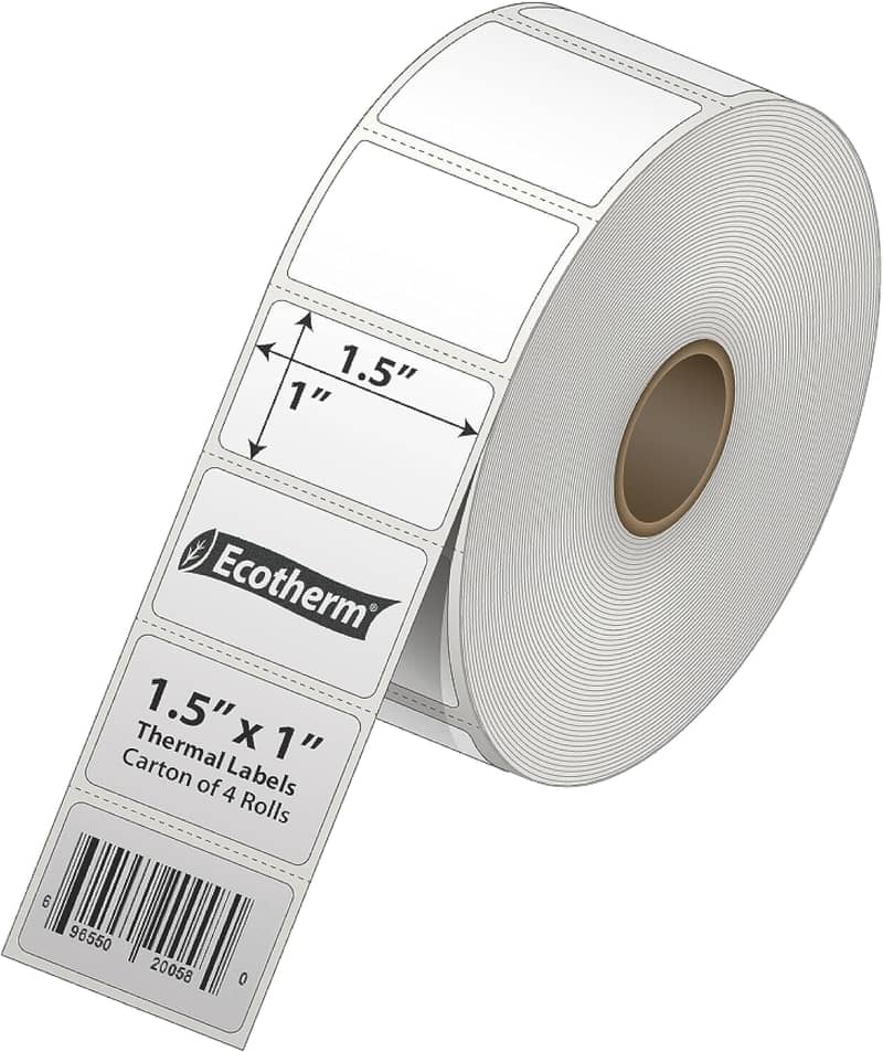 Barcode sticker labels , wax ribbon ,Resin Ribbon thermal rolls 1