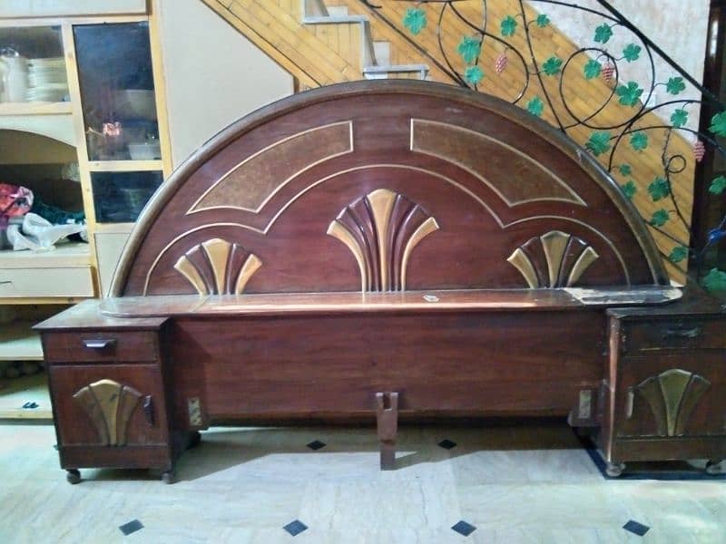 wooden bed and dressing table 1