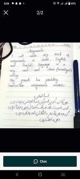 I can write assignment in English and Urdu. 0