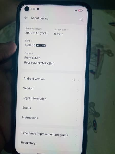 Realme 9i with box and original charger + back cover 2