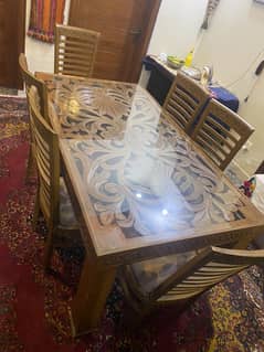 6 seater dining table wooden
