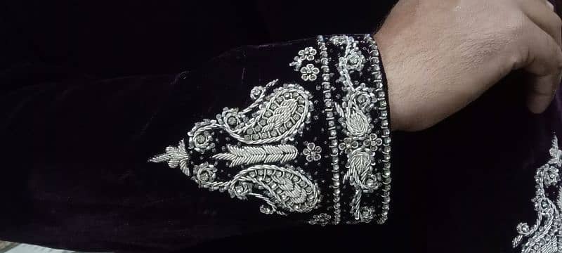 Velvet Embroidered Sherwani 2
