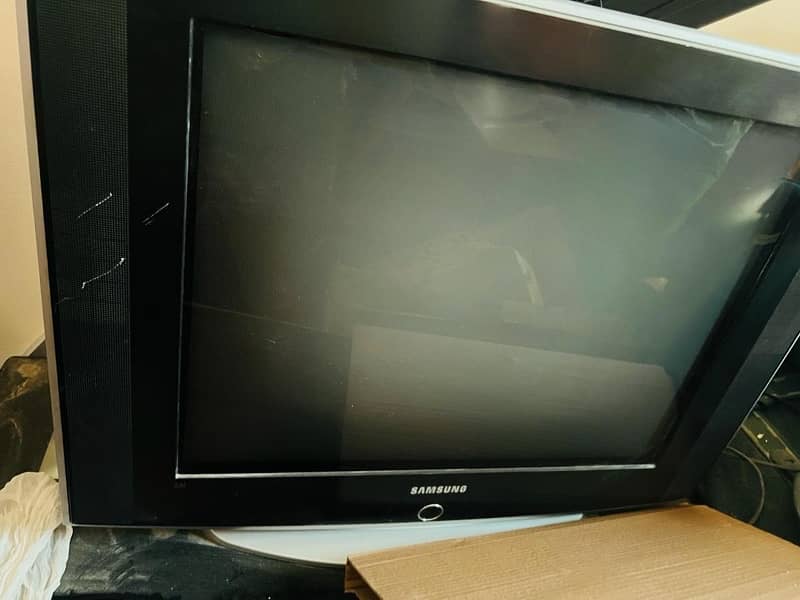 tv with glass trolley. brand new never used 0