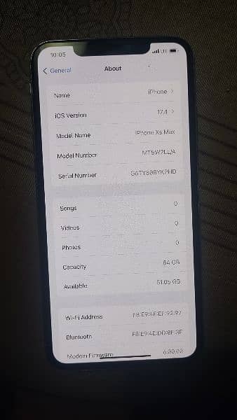 iPhone xsMax PTA approve 10/9.5 battery health 88% 3