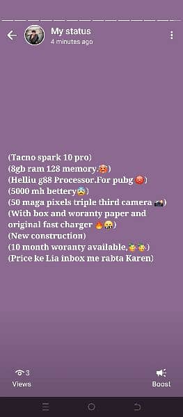 tacno spark 10 pro 8+8 rb ram 128 gb remory 5000 mh bettry 6