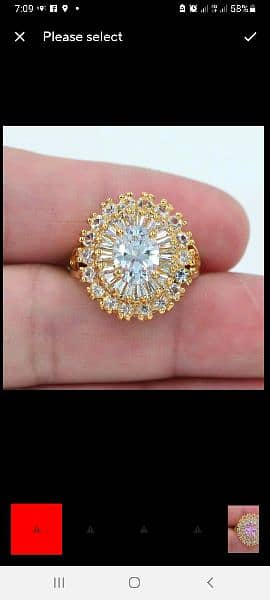 Fashion Gold Color Women Luxury  Purple Oval CZ Wedding Ring Jewelry 3