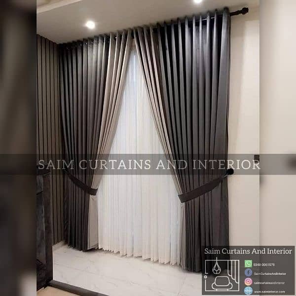 Fancy Design Malai Velvet Nd Net Curtains Setup 30% Off, Saim Interior 2