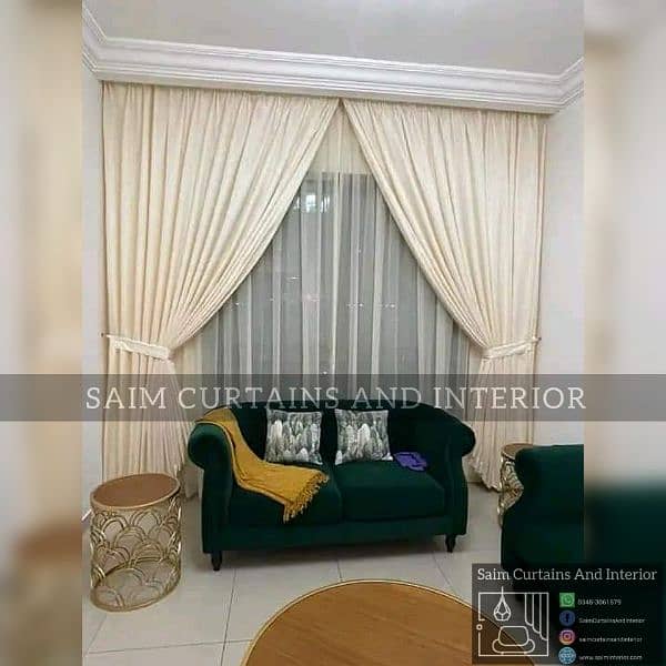 Fancy Design Malai Velvet Nd Net Curtains Setup 30% Off, Saim Interior 4