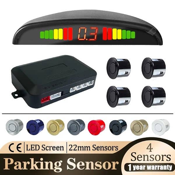 Parking Sensor Kit Buzzer 22mm 4 Reverse Backup Radar Audible Al 3