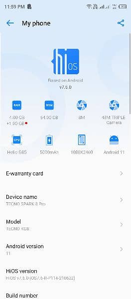 Tecno spark 8 pro 0