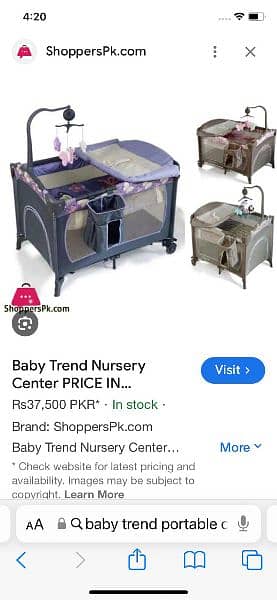 Slightly used Baby trend nursery center for Sale 0