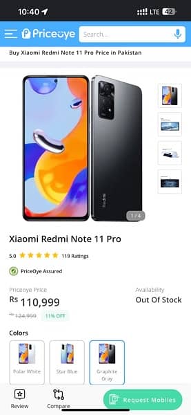 RED MI NOTE 11 PRO 5G 8+3/128 GB Mint Condition Complete Box 3