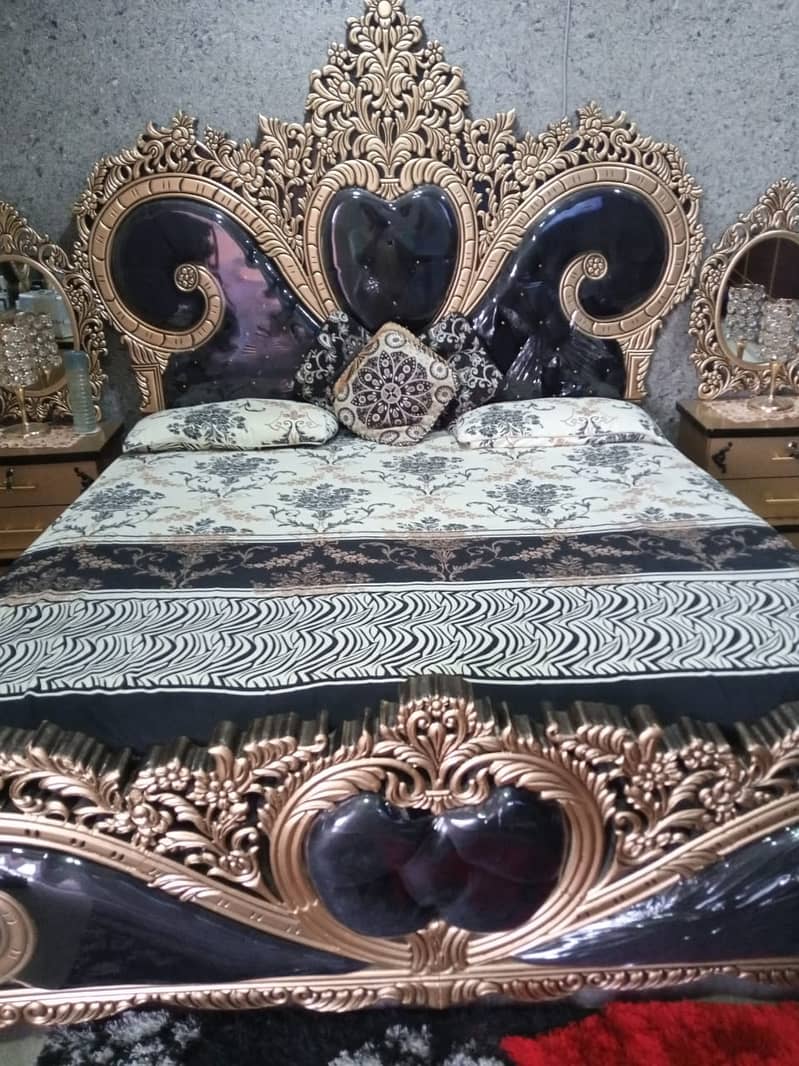 Fancy double bed with side tables 2