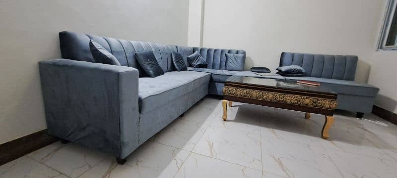 Brand new 7 seater L shape sofa set with cushions for sale 1