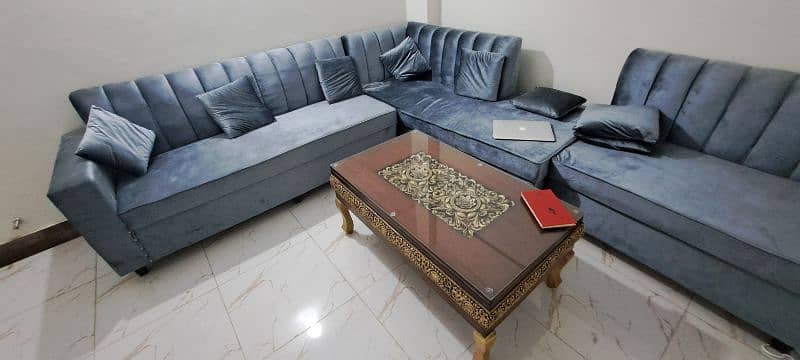 Brand new 7 seater L shape sofa set with cushions for sale 4