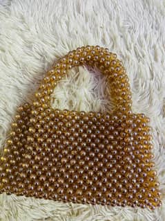 Handmade Golden Pearl Bag, Easy to Carry 0