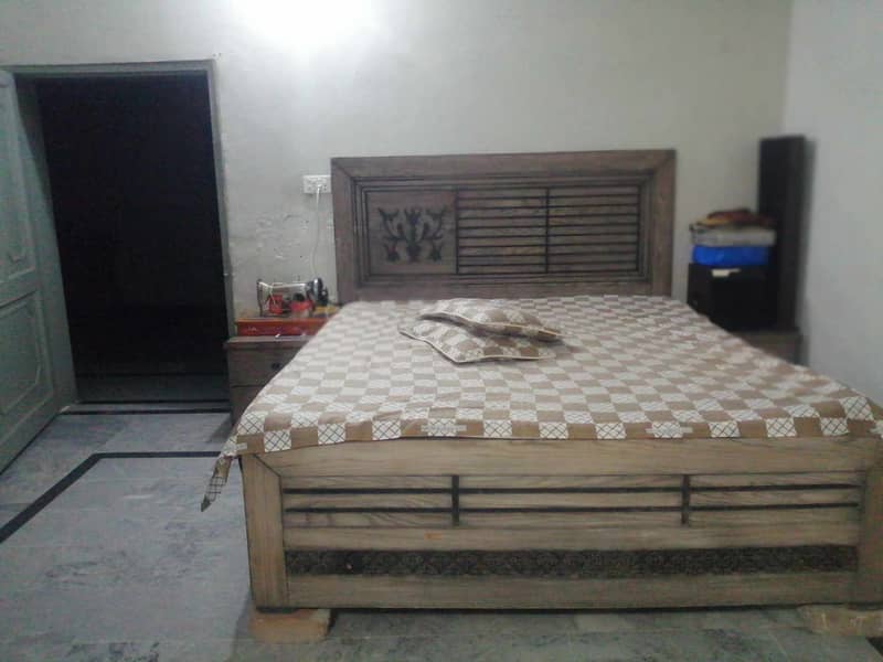 Wooden Double bed set(chalk finishing colour) 6