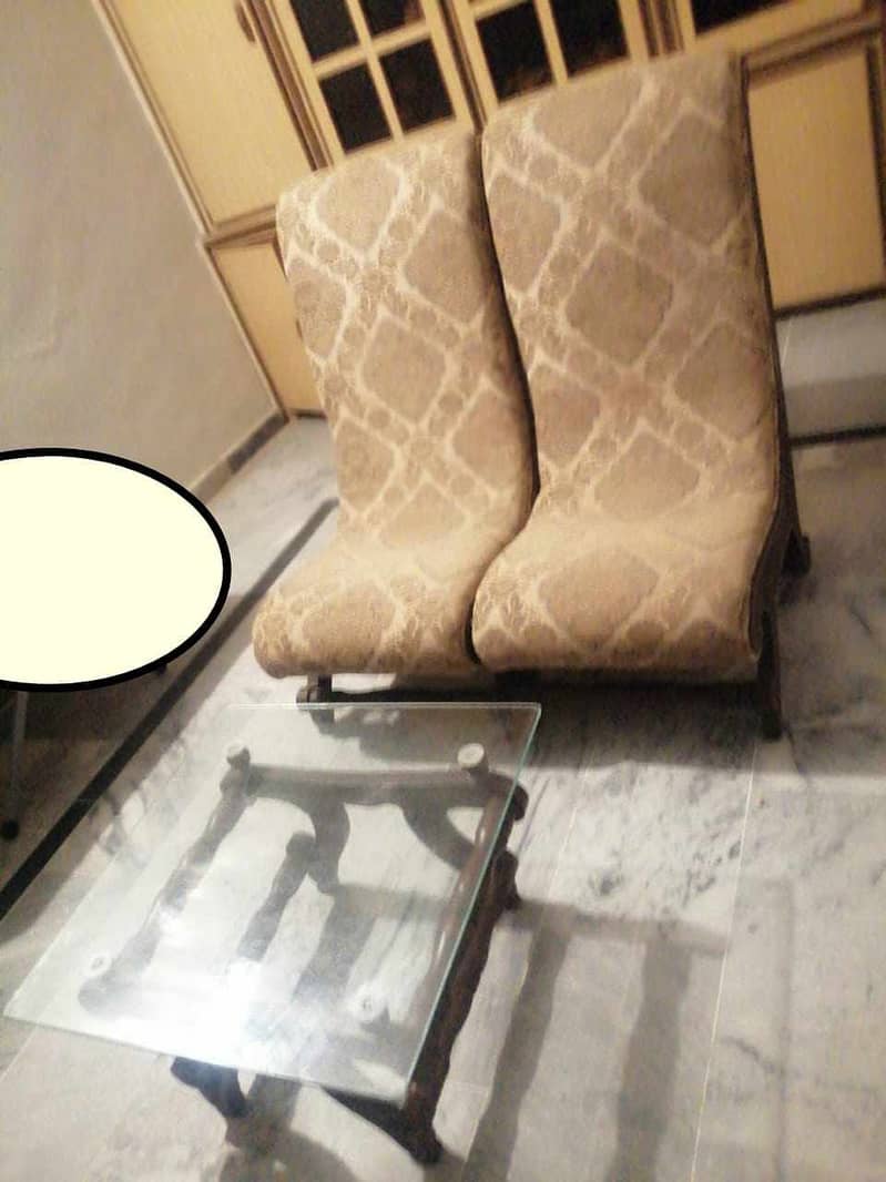 Bedroom kashmiri Chairs With Coffee Table. (Sold Wood) 2