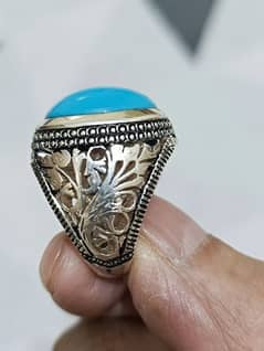 Best quality  Razzak feroza in a heavy hand made crafted silver ring