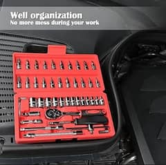 46 Pieces 1/4 inch Drive Socket Ratchet Wrench Set
