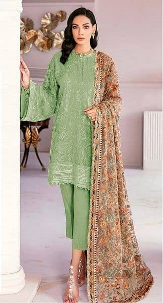 Lawn heavy embroidered 3pc at wholesale 6
