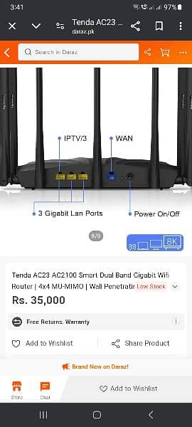 Tenda AC23 AC2100 smart Dual band Gigabit WIFI ROUTER 4