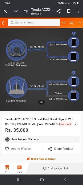 Tenda AC23 AC2100 smart Dual band Gigabit WIFI ROUTER 5