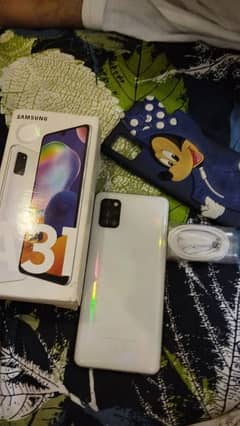 samsung a31 with box new condition 4/128gb