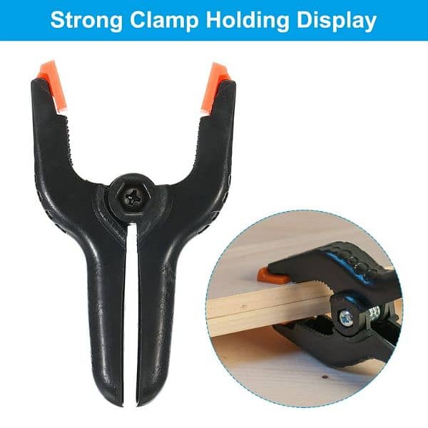 5pcs Spring Clamps,  Plastic Flexible Anti Slip Strong Clip, Black 2