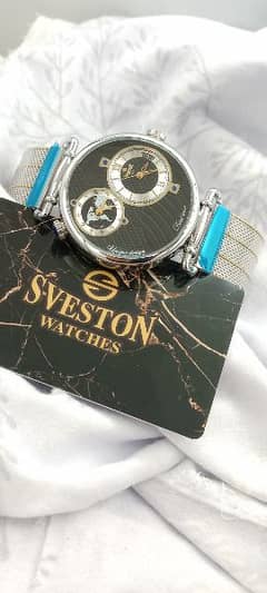 sveston original watch two tone chain dual time 0