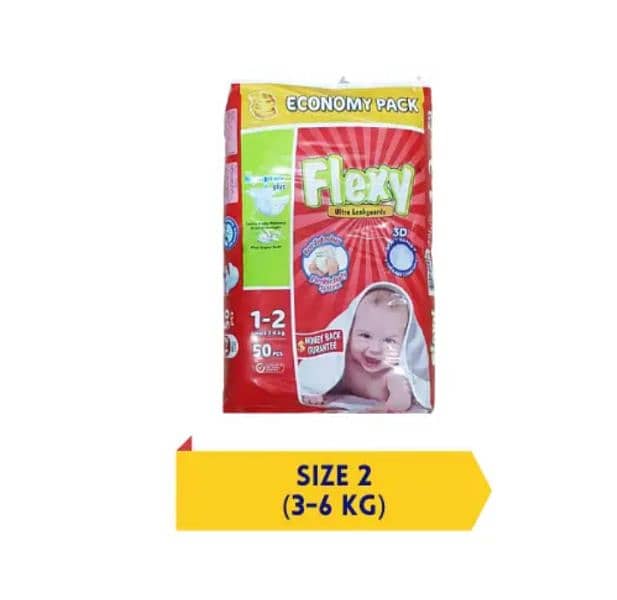 "Flexy Baby Diaper" Small Size 2 (3-6 KG) Pcs 50. 1