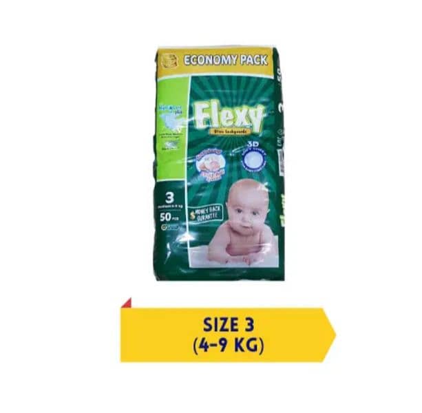 "Flexy Baby Diaper" Medium Size 3 (4-9 KG) Pcs 50. 1