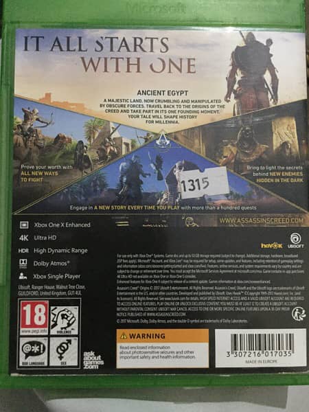 Assassin creed origins for Xbox one s 1