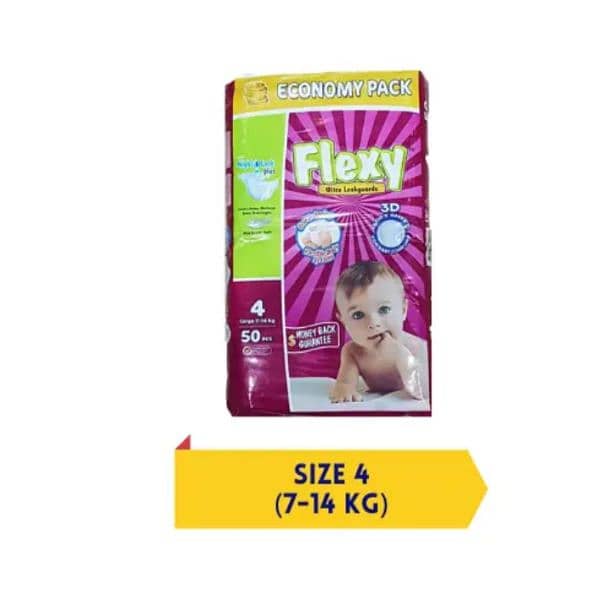 "Flexy Baby Diaper" Large Size 4 (7-14 KG) Pcs 50. 1
