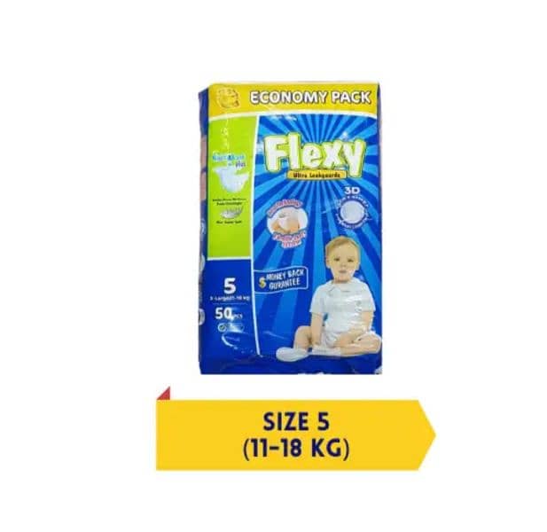 "Flexy Baby Diaper" XLarge Size 5 (11-18 KG) Pcs 50. 1