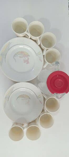 Arcopal Diana IRIS Floral 12"Pasta Bowl 13"Flat Plate Jug Mugs France 0