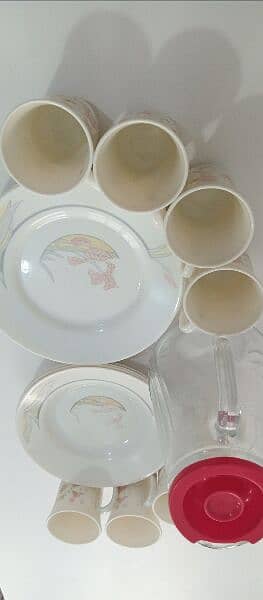 Arcopal Diana IRIS Floral 12"Pasta Bowl 13"Flat Plate Jug Mugs France 9