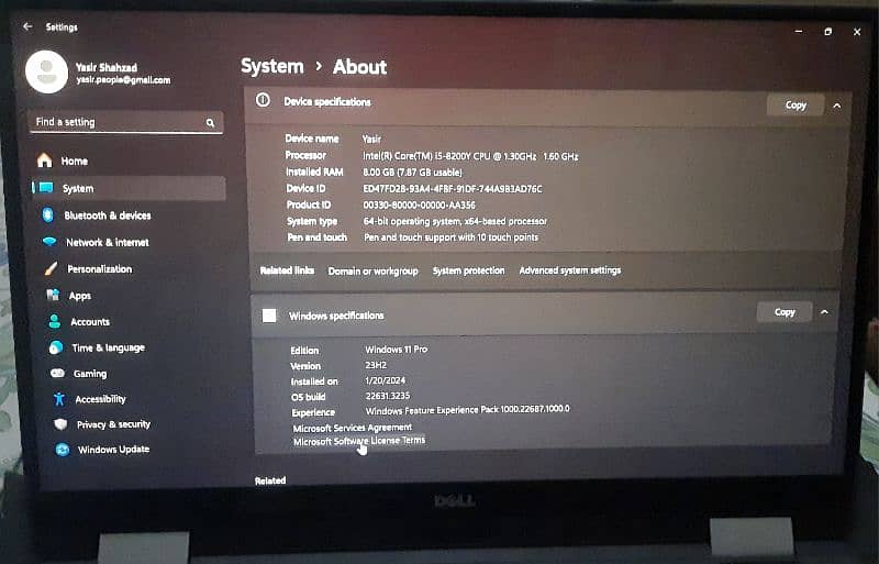 Dell XPS 13 model 9365 2-in-1 (360) laptop with InfinityEdge 2k screen 17