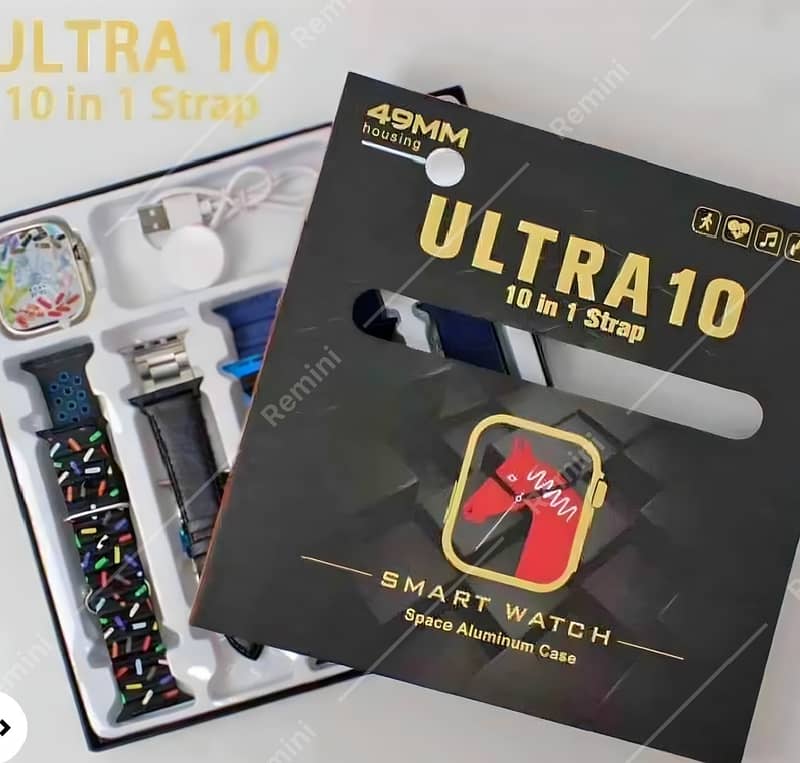 Ultra Smart Watch | 10 in 1 Straps + Jelly Case | Super HD Display | B 0