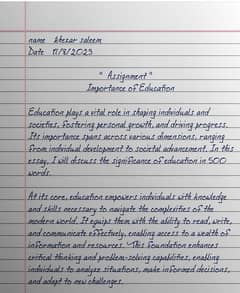 hand writing work available