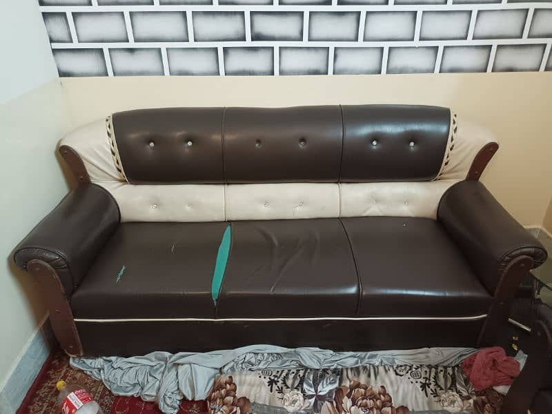 5 seater lather sofa set 2