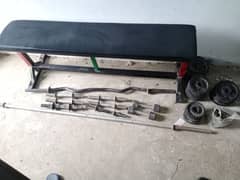 Gym equipment- weight plates, rods and clips