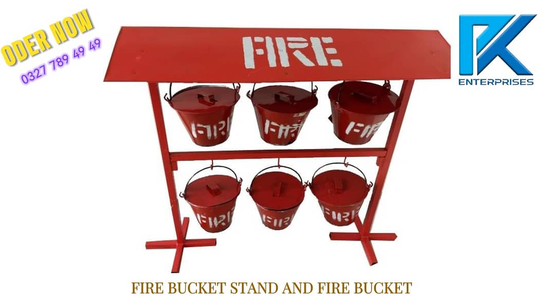 FIRE BUCKET STAND AND FIRE BUCKET 1