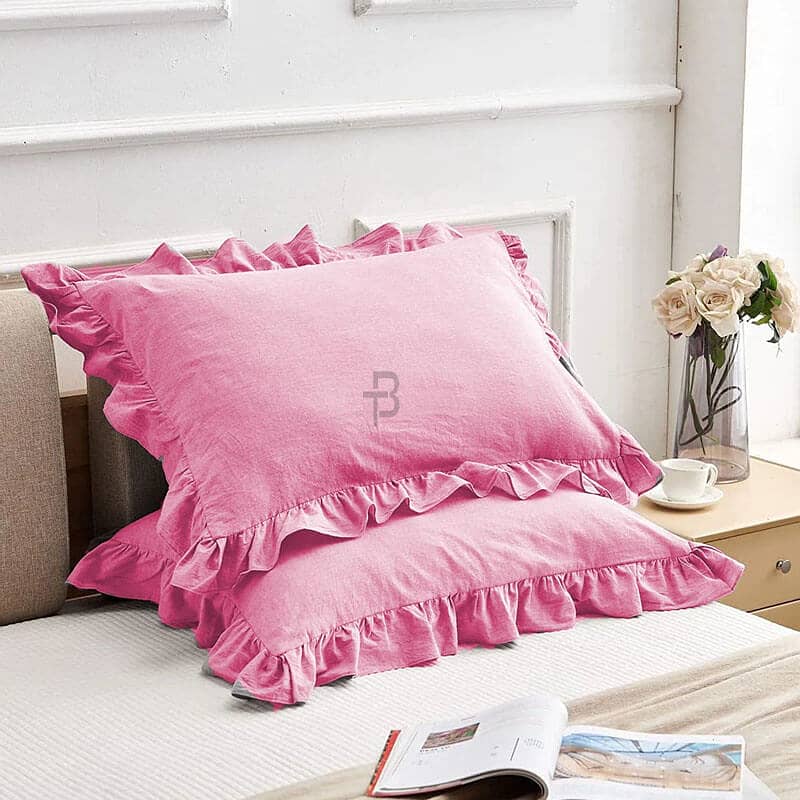 4 FRILL BORDERS PILLOW COVERS | 100% COTTON 6