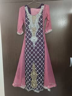 Beautiful Pink Long Maxi 3 piece heavy embroidered dress 0