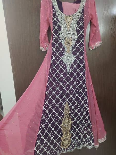 Beautiful Pink Long Maxi 3 piece heavy embroidered dress 5