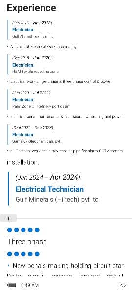 Industrial electrician job needed 1