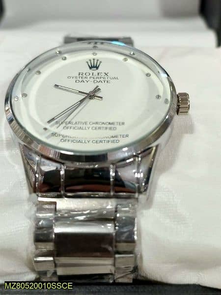 rolex watch imported silver colour with strap 1