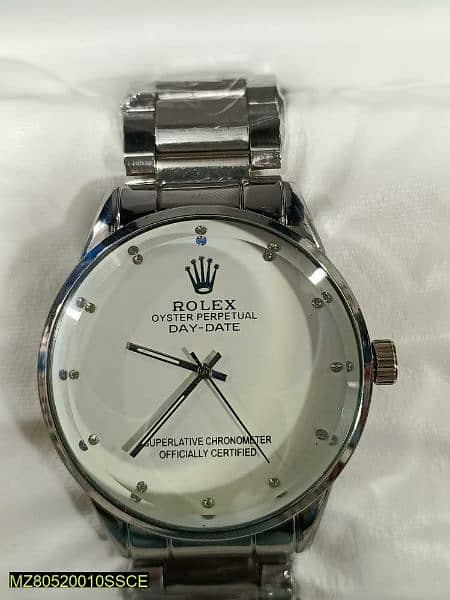 rolex watch imported silver colour with strap 2